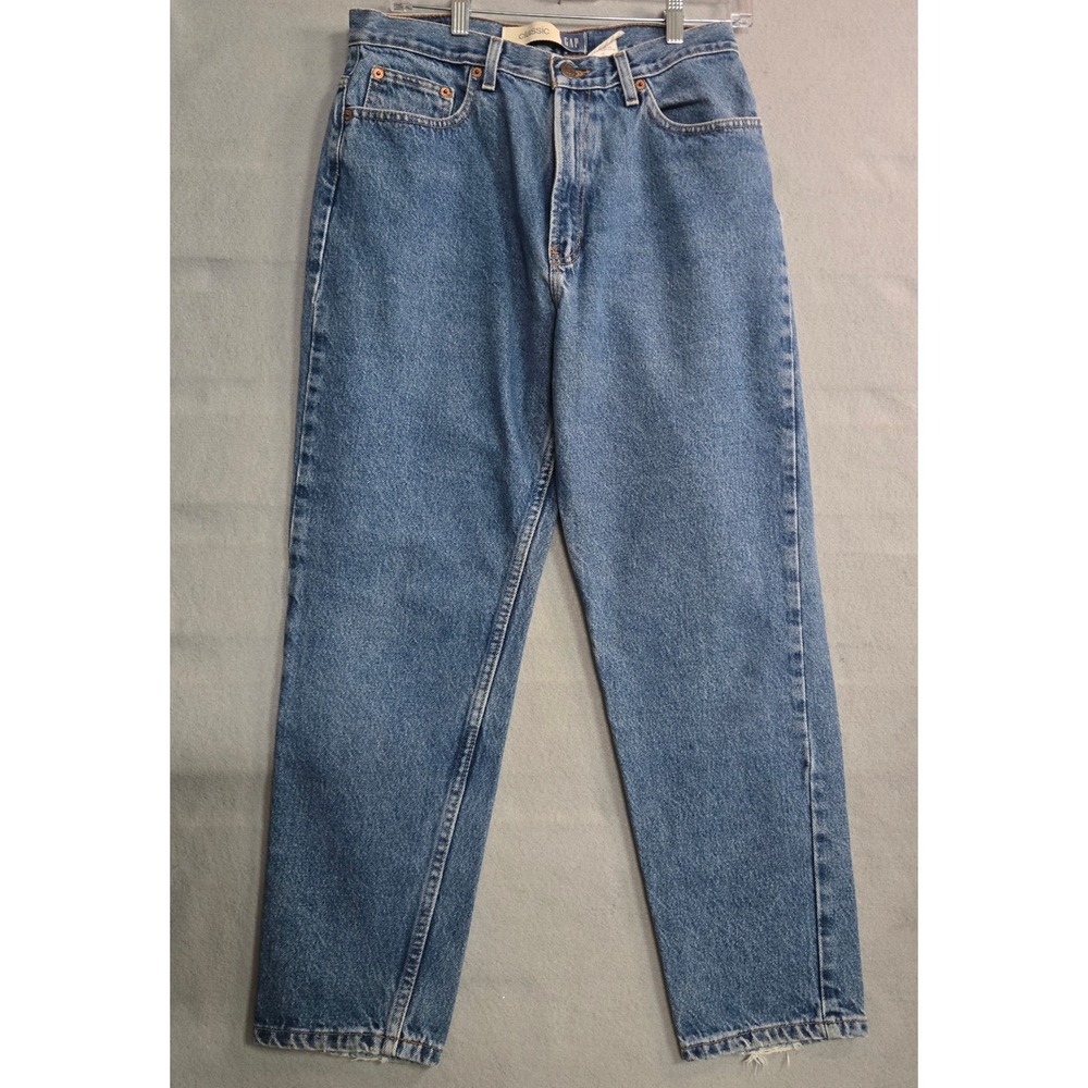 Vintage Gap Classic Blue Jeans High Rise‎ Straight Leg Denim Size 12 Ankle